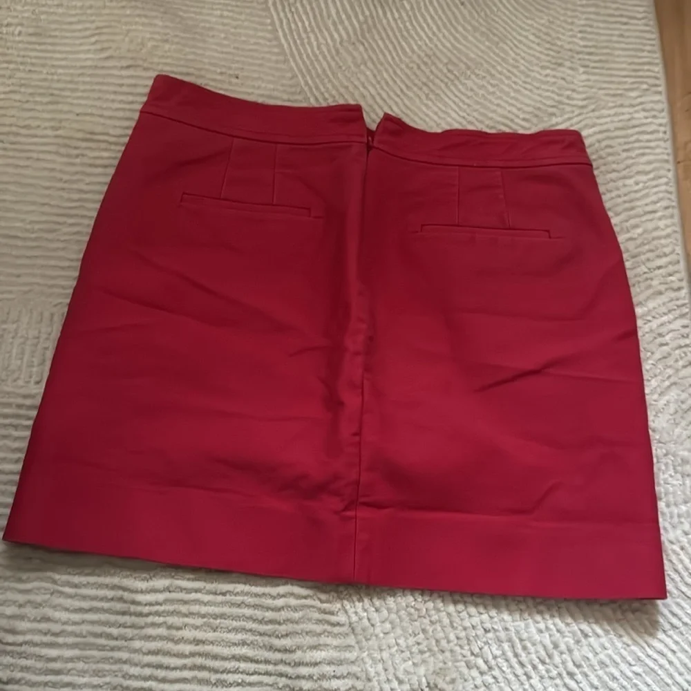 J. Crew red‎ cotton mini skirt nautical post gold tone buttons Sz 6